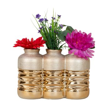 Vase modern "gold/cream" w=24cm h=16,5cm