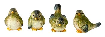 Vögel grün sitzend h=8,5-9,5cm b=11cm