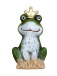 Frosch mit Krone sitzend h=18cm b=10cm