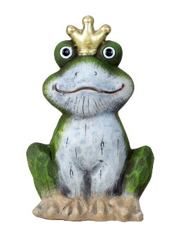 Frog with crown sitting h=20,5cm