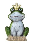 Frog with crown sitting h=20,5cm