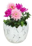 Ceramic plant pot grey & rose h=20cm
