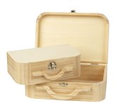 Holzboxen in Koffer-Form mit Henkel