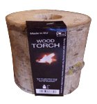 Holz-Fackel innen mit Wachs,ca.12x12cm,