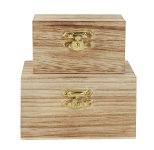 Set of 2 wooden boxes 9x6cm h=4,5cm &