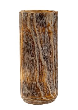 Holz-Deko-Vase h=34cm d=14,5cm (Loch