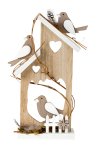 Holzhaus mit Vögeln zum Stellen h=24,5cm