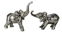 Elephants standing silver h=22,5+14cm