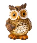 Owl brown with big eyes h=12,5cm