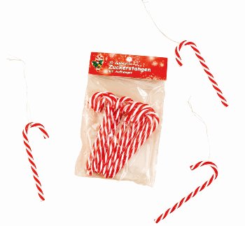 Decoration-candy cane h=12,5cm in bag