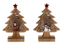 Wooden Xmas tree with LED h=23cm w=16cm