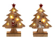 Wooden Xmas tree with LED h=23cm w=16cm