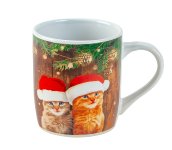 Tasse "Weihnachts-Katzen" h=9cm d=8,2cm