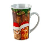 Tasse "Weihnachts-Katzen" h=14cm d=9cm
