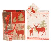 Gift bag 'x-mas deers' 11,4x6x14,6cm