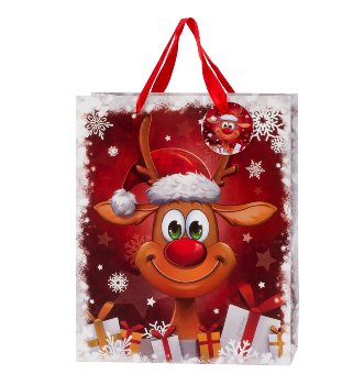 present bag X-mas "funny reindeer"