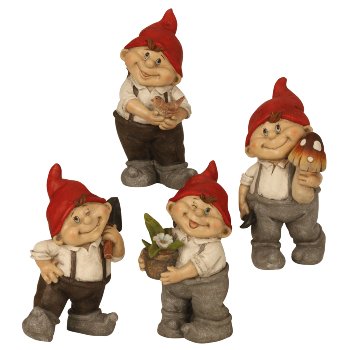 Gnomes with red jelly bag cap standing