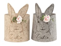 Felt flower pot/basket with rabbit print