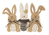 Wooden easter rabbit trio for standing