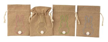 Fabric bag for closing with rabbit print