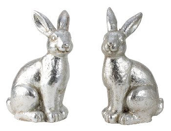 Rabbit silver sitting h=33cm w=21,5cm
