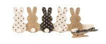 Fabric easter rabbits with clip h=5,5cm