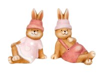 Easter Rabbits lying with pink