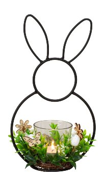 Metal rabbit silhouette with decoration