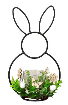 Metal rabbit silhouette with decoration