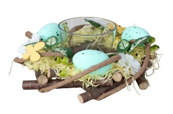 Easter egg wreath with glass tealight