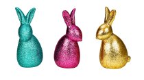 Rabbit modern glittering h=23cm 3 colors