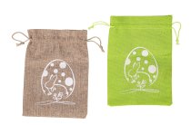 Jute bag green & natural with eastern