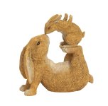 Rabbit-mum with rabbit-child kissing