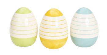 Easter egg standing with stripes