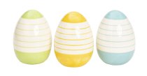 Easter egg standing with stripes