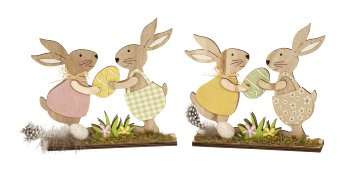 Wooden easter rabbit decoration for