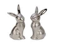 Rabbit sitting in chrome/silver