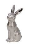 Rabbit sitting in chrome/silver h=20cm