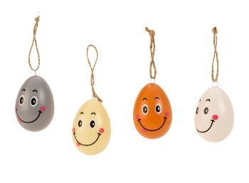 Easter eggs plastic with funny faces