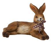 Rabbit brown lying with white/brown