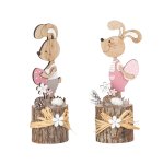 Wooden easter rabbit decoration on