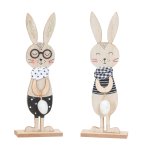 Wooden easter rabbit with scarf and