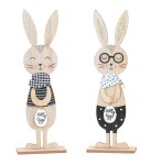 Wooden easter rabbit with scarf and