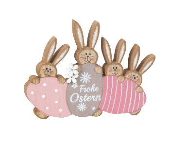 Wooden easter rabbit decoration "Frohe