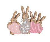 Wooden easter rabbit decoration "Frohe