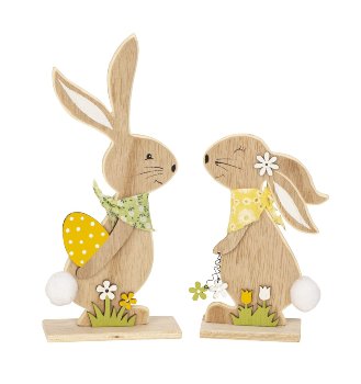 Wooden easter rabbits for standing