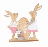 Wooden easter rabbit with egg "Frohe