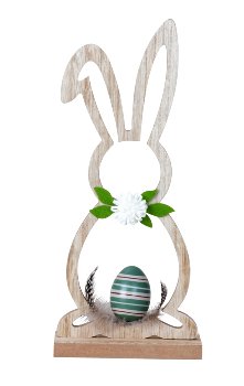 Wooden easter rabbit silhouette with