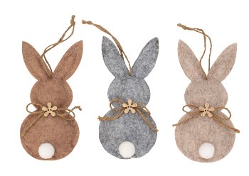 Felt easter rabbit with bow for hanging