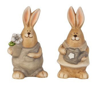 Easter rabbit brown/cream with water can